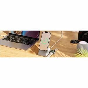 Alogic Matrix+ Power Bank - White - For USB Type C Device, iPhone, Qi-enabled Device - 5000 mAh - 12 V Input - White