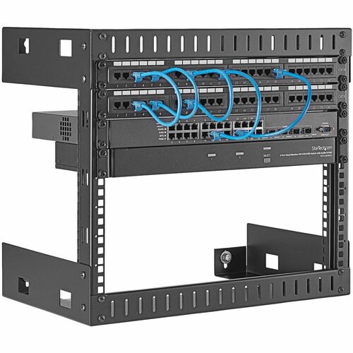 StarTech.com 2-Post 8U Heavy-Duty Wall-Mount Network Rack, 19"" Open Frame Server Rack for Computer Equipment, Wall Mount 