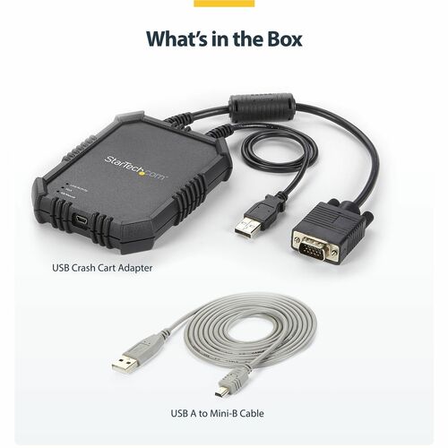 StarTech.com Laptop to Server KVM Console, Rugged USB Crash Cart Adapter with File Transfer and Video Capture, TAA - Turn 