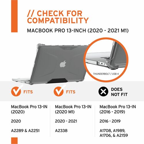 Urban Armor Gear Plyo Rugged Case for Apple MacBook Pro - Ice - 1 - Impact Resistant, Drop Resistant, Shock Resistant - 33