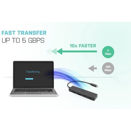 Hub USB i-tec - USB 3.1 Type C - Portable - Noir - 4 Total de ports USB - 2 Port(s) USB 3.0 - 2 Port(s) USB 3.1 - PC, Mac,
