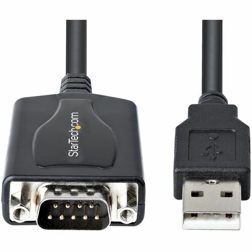 StarTech.com Cable de 91cm USB a Serial con Retención de Puerto COM, Conversor DB9 RS232 Macho a USB, Adaptador USB a Seri
