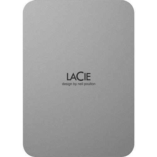 LaCie Mobile Drive STLP4000400 4 TB Portable Hard Drive - 3.5" External - Moon Silver - Desktop PC, MAC Device Supported -