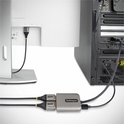 StarTech.com Signalverteiler - Plastik - 3840 × 2160 - DisplayPort - USB