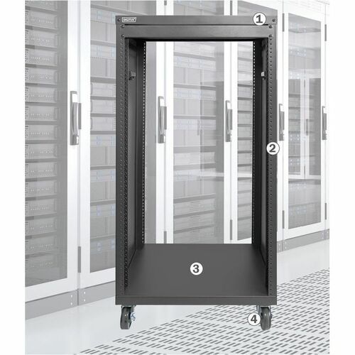 Digitus Universal 19-Zoll Equipment Rack mit Rollen, 21HE. Typ: Freistehendes Gestell, Rack-Kapazität: 21U, Höchstgewichts