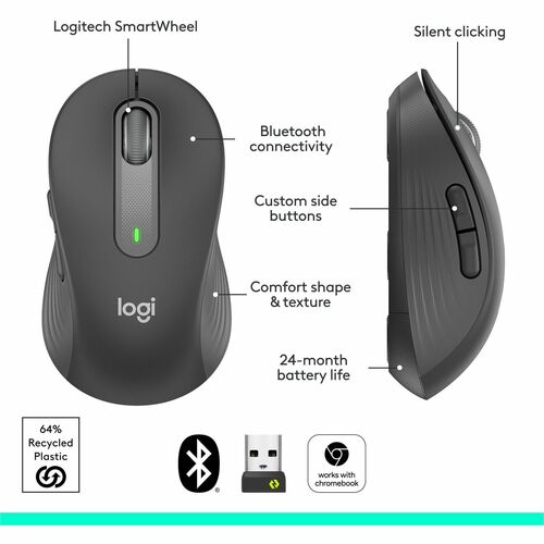 Vista 8 de Signature M650 Medium Wireless Mouse Gra