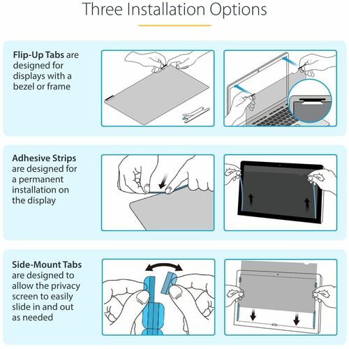 StarTech.com 16-inch 16:10 Flip-Up Privacy Screen w/Touch, Anti-Glare Privacy Filter, Laptop Monitor Screen Protector, Blu