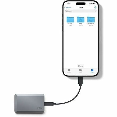 LaCie Solid State-Laufwerk - Extern - 1 TB - Grau - Computer Unterstütztes Gerät - USB 3.0 Typ C, USB 3.2 (Gen 1) - 256-bi