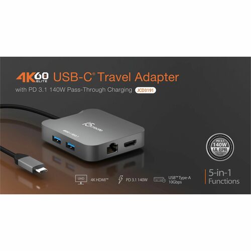 j5create ELITE AC Adapter - USB Type-C