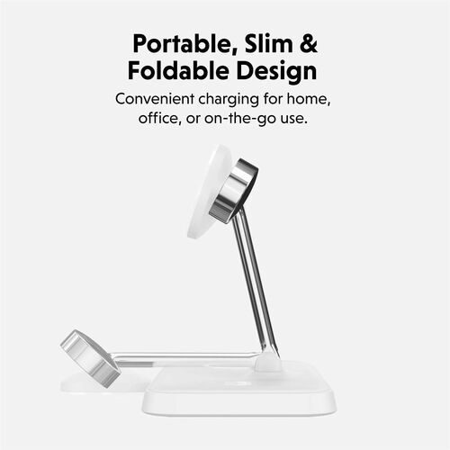 Hyperjuice HyperJuice HJ3004WHGL Induction Charger - White - For Smartwatch, Wireless Earphone, Android Device, Qi2-enable