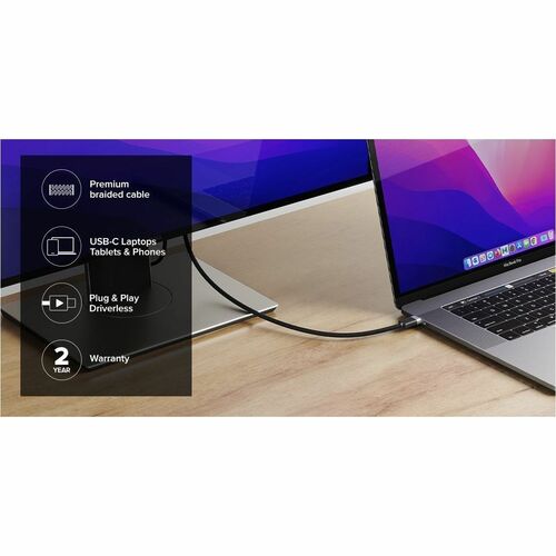 Alogic Fusion 1 m DisplayPort/USB-C AV-Kabel - Cable for Audio-/Video-Gerät, Monitor, Projektor, TV, Notebook, Tablet, Tel
