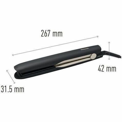 Panasonic Hair Straightener - 5 Heat Settings - Ceramic Plate - AC Supply Powered - Black