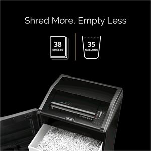 Fellowes Powershred® 485i 100% Jam Proof BAA Compliant Strip-Cut Shredder - Continuous Shredder - Strip Cut - 38 Per Pass 