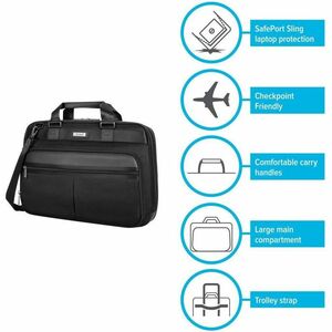 Targus Mobile Elite TBT045US Carrying Case (Briefcase) for 15"" to 16"" Notebook - Black  - Water Resistant Bottom, Drop R