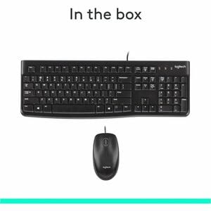 Logitech MK120 Desktop Corded Combo Set - USB Cable Keyboard - 104 Key - USB Cable Mouse - Optical - 1000 dpi - 3 Button -