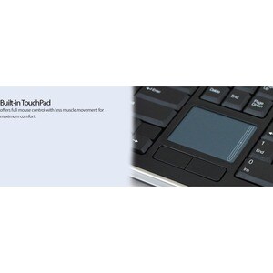 Adesso Wireless Desktop Touchpad Keyboard - Wireless Connectivity - RF - 30 ft - 2.40 GHz - USB Interface - 104 Key On/Off