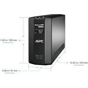 APC Back-UPS BR700G Linha interativa UPS - 700 VA/450 W - Torre - 12 Hora Recarrega - 3 Minuto Stand-by - 120 V Entrada - 