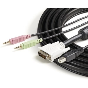 StarTech.com Cavo KVM DVI USB 4 in 1 da 1,8 m con audio e microfono - Cable for KVM Switch, Tastiera/Mouse - Supporta fino