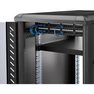 StarTech.com 1U 4-Post 19.5 to 38in Adjustable Mounting Depth Rack Mount Shelf - Heavy Duty Fixed Rack Shelf - 330 lb / 15