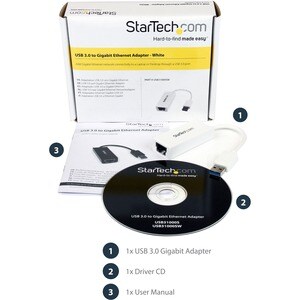 StarTech.com Adaptateur Réseau USB 3.0 vers Gigabit Ethernet - 10/100/1000 NIC - Adaptateur LAN USB vers RJ45 pour PC ou M