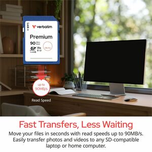 Verbatim Premium 128 GB Class 10/UHS-I (U1) SDXC - 1 Each - TAA Compliant - 70 MB/s Read - 300x Memory Speed