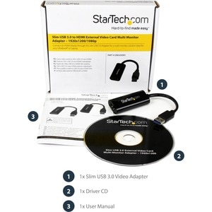 StarTech.com Video Adapter - 1 Pack - TAA Compliant - 1 x 9-pin Type A USB 3.0 USB Male - 1 x 19-pin HDMI Digital Audio/Vi