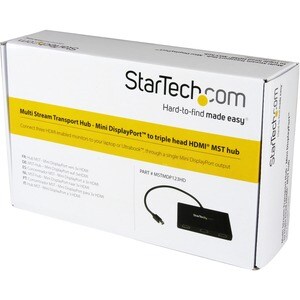 StarTech.com 3-Port Multi Monitor Adapter, Mini DisplayPort to HDMI MST Hub, 3x 1080p, Video Splitter for Extended Desktop