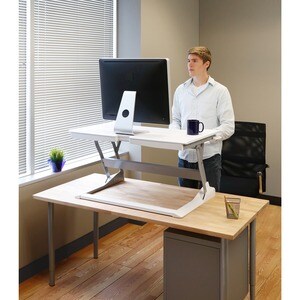 Ergotron WorkFit-TL Workstation - Rectangle Top - Height Adjustable - 952.50 mm Table Top Width x 635 mm Table Top Depth -