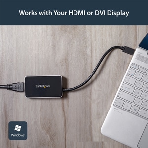 StarTech.com USB 3.0 to HDMI Adapter w/ 1x USB, USB to VGA Monitor Converter for Windows (no support for macOS/ChromeOS/Li