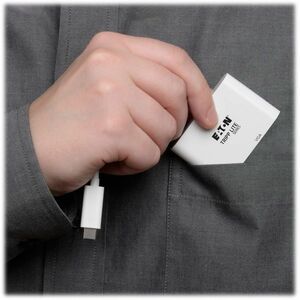 Eaton Tripp Lite Series USB-C to VGA Adapter with PD Charging, White - 1 x VGA - PC