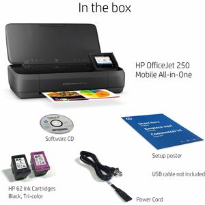 HP OFFICEJET 250 MOBILE MFP SCAN COPY A4 10 7PPM DC 500 RMPV 300 USB WIFI EPRINT 50 SHEET INPUT