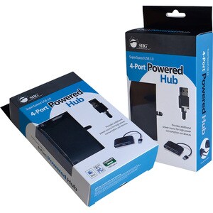 SIIG SuperSpeed USB 3.0 4-Port Powered Hub - USB - External - 4 USB Port(s) - 4 USB 3.0 Port(s) - PC, Mac