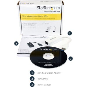 StarTech.com Gigabit Ethernet-Adapter für PC - 10/100/1000Base-T - TAA-konform - USB 3.0 Typ A - 1 Anschluss(e) - 1 - Twis