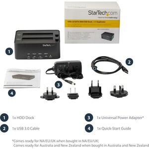 StarTech.com Laufwerk-Dock SATA/600 - USB 3.0 Typ B Host Interface Extern - Schwarz - 2 x HDD unterstützt - 2 x SSD unters