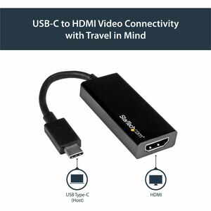 StarTech.com - USB-C to HDMI Adapter - 4K 30Hz - Black - USB Type-C to HDMI Adapter - USB 3.1 - Thunderbolt 3 Compatible -