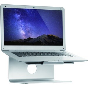 Raised and Rotatable Aluminium Laptop Stand - Up to 43.2 cm (17") Screen Support - 24 cm Depth - Desktop - Silicone, Brush