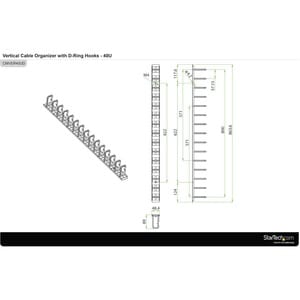 StarTech.com Kabelbündler - Schwarz - 1 Stück Paket - Kabelbündler - 40U Rack Height x 50,8 mm Länge - Stahl