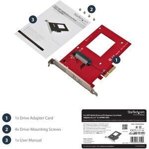StarTech.com U.2 auf PCIe Adapter für 2,5" U.2 NVMe SSD - SFF 8639 - 4x PCI Express 3.0 - NVMe PCIe Adapter - U.2 PCIe Karte