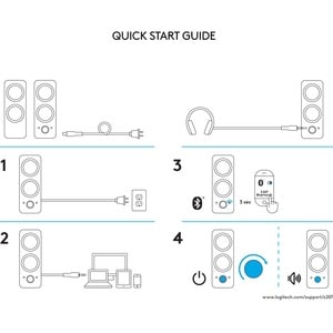 Logitech Z207 Bluetooth Speaker System - 5 W RMS - Black - 2 Pack