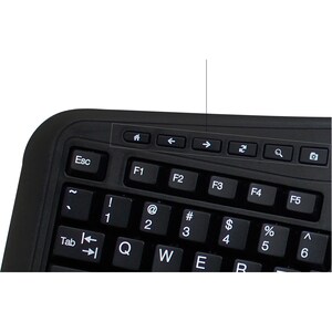 Adesso 2.4GHz Wireless Ergonomic Touchpad Keyboard - Wireless Connectivity - RF - 30 ft - 2.40 GHz - USB Interface - 105 K
