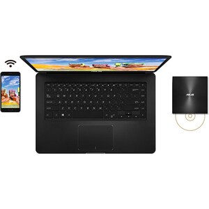 Asus ZenDrive SDRW-08U9M-U DVD-Writer - External - Black - DVD-RAM/±R/±RW Support - 24x CD Read/24x CD Write/24x CD Rewrit