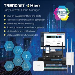 TRENDnet 52-Port Web Smart PoE+ Switch; 48 x Gigabit PoE+ Ports; 4 x Shared Gigabit Ports (RJ-45 or SFP); VLAN; QoS; LACP;