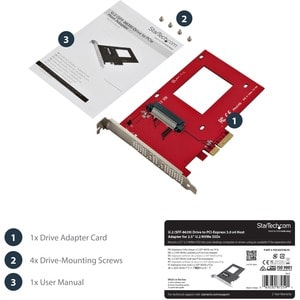 StarTech.com U.2 to PCIe Adapter for 2.5" U.2 NVMe SSD - SFF-8639 PCIe Adapter - x4 PCI Express 4.0 - NVMe PCIe Adapter - 