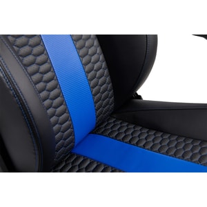 Corsair T2 ROAD WARRIOR Gaming Chair - Black/Blue - For Game, Office, Desk - PU Leather, Steel - Black, Blue