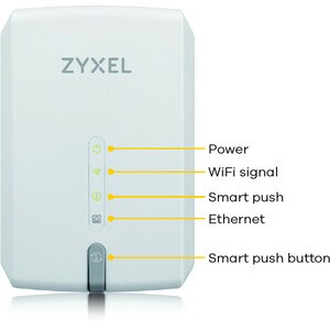 ZYXEL WRE6602 IEEE 802.11ac 1.17 Gbit/s Wireless Range Extender - 5 GHz, 2.40 GHz - MIMO Technology - 1 x Network (RJ-45) 