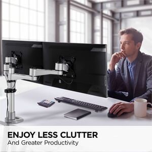 ViewSonic LCD-DMA-001 Monitor Desk Mounting Arm for 2 Monitors up to 24 Inches Each, VESA Compatible, Full Ergonomic Adjus