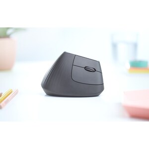 Logitech MX Vertical Mouse - Bluetooth/Radio Frequency - USB Type C - Optical - 4 Button(s) - 4 Programmable Button(s) - B