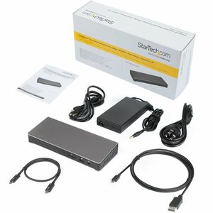 StarTech.com Thunderbolt 3 Dock - Dual Monitor 4K 60Hz TB3 Docking Station with DisplayPort - 85W Power Delivery, 6-Port U