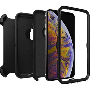 OtterBox Defender Rugged Carrying Case (Holster) Apple iPhone XS, iPhone X Smartphone - Black - Dirt Resistant, Bump Resis