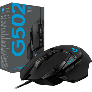 Logitech HERO G502 Gaming Mouse - USB - Optical - 11 Button(s) - Black - Cable - 16000 dpi - Scroll Wheel - Right-handed